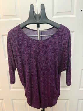 41 Hawthorn Purple Geometric Dolman Top